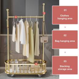KORVIXA Clothes Rail Hanging Garment in Gold - thumbnail 3