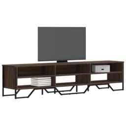 Berkfield Home TV Cabinet Brown Oak 180x34x41 cm Engineered Wood - Size: 180 x 34 x 41 cm - thumbnail 2