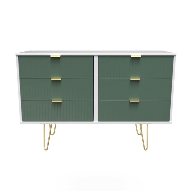 Ready Assembled 2 U Bexley 6 Drawer Wide Chest (Ready Assembled) in Green - image 1