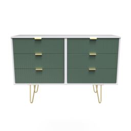 Ready Assembled 2 U Bexley 6 Drawer Wide Chest (Ready Assembled) in Green