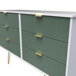 Ready Assembled 2 U Bexley 6 Drawer Wide Chest (Ready Assembled) in Green - thumbnail 4