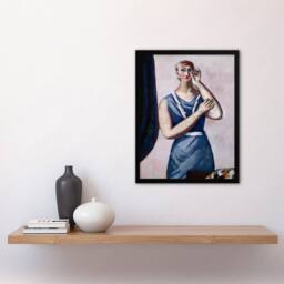 Artery8 Valentine Tessier Portrait Painting Beckmann Framed Wall Art Print in Pink - Size: A4 - thumbnail 2