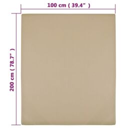Berkfield Home Jersey Fitted Sheet Taupe 100x200 cm Cotton - thumbnail 4