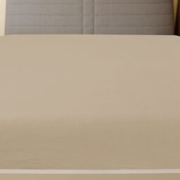 Berkfield Home Jersey Fitted Sheet Taupe 100x200 cm Cotton - thumbnail 2