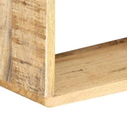 Berkfield Home Beautiful 3 Piece Wall Cube Shelf Set Soild Mango Wood in Brown - thumbnail 4