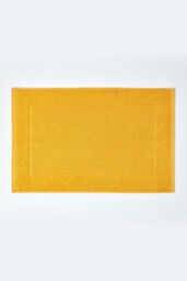 Homescapes Imperial Plain Cotton Bath Mat in Yellow