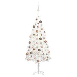Berkfield Home Beautiful Artificial Pre-lit Christmas Tree with Ball Set White 120 cm - thumbnail 2