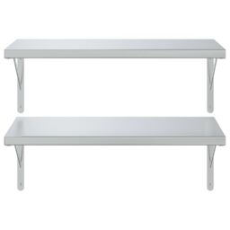 Berkfield Home Wall Shelves 2 pcs 75x40 cm Silver Stainless Steel - thumbnail 5