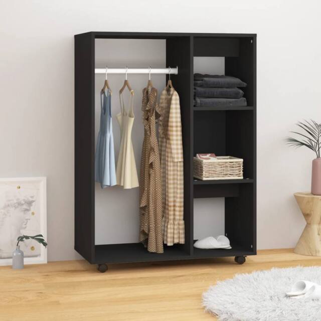 Berkfield Home Wardrobe Black 80x40x110 cm Engineered Wood - Size: 80 x 40 x 110 cm - image 1