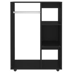 Berkfield Home Wardrobe Black 80x40x110 cm Engineered Wood - Size: 80 x 40 x 110 cm - thumbnail 5