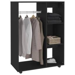 Berkfield Home Wardrobe Black 80x40x110 cm Engineered Wood - Size: 80 x 40 x 110 cm - thumbnail 4