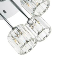 Happy Homewares Modern Triple Level Chrome Ceiling Light with K9 Crystal Glass Shades in Silver - thumbnail 5