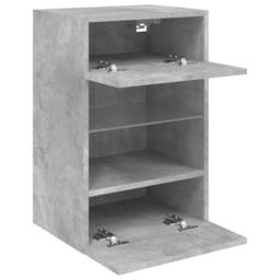 Berkfield Home TV Wall Cabinet with LED Lights Concrete Grey 40x30x60.5 cm - thumbnail 8