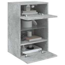 Berkfield Home TV Wall Cabinet with LED Lights Concrete Grey 40x30x60.5 cm - thumbnail 7