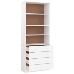 Berkfield Home Bookcase with Drawers ALTA White 77x35x186.5 cm Solid Wood Pine - thumbnail 4