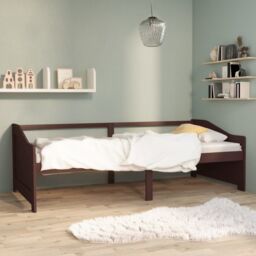 Berkfield Home 3-Seater Day Bed Dark Brown Solid Pinewood 90x200 cm - thumbnail 1