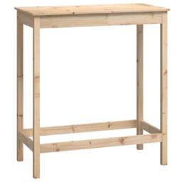 Berkfield Home Bar Table 100x50x110 cm Solid Wood Pine in Light Tan - Size: 100 x 50 x 110 cm