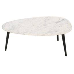 Indian Hub Opal Coffee Table with White Marble Top & Metal Legs L60 x W90 x H35cm - thumbnail 3