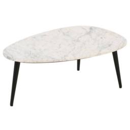 Indian Hub Opal Coffee Table with White Marble Top & Metal Legs L60 x W90 x H35cm - thumbnail 2