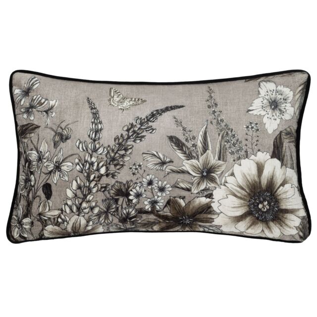 Wylder Harlington Gardenia Floral Piped Cushion in Beige - Size: 30 cm x 50 cm - image 1
