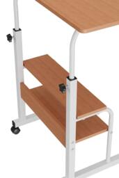 Living and Home Height Adjustable Mobile Overbed Table in Walnut - thumbnail 7