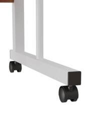 Living and Home Height Adjustable Mobile Overbed Table in Walnut - thumbnail 8