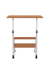Living and Home Height Adjustable Mobile Overbed Table in Walnut - thumbnail 5