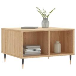Berkfield Home Coffee Table Sonoma Oak 60x50x36.5 cm Engineered Wood in Brown - thumbnail 3