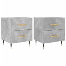Berkfield Home Bedside Cabinets 2 pcs Concrete Grey 40x35x47.5 cm Engineered Wood - thumbnail 2