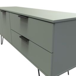 Ready Assembled 2 U Fuji 2 Drawer 2 Door Wide Sideboard (Ready Assembled) in Pale Green - Size: Large - thumbnail 4
