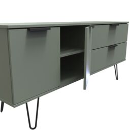 Ready Assembled 2 U Fuji 2 Drawer 2 Door Wide Sideboard (Ready Assembled) in Pale Green - Size: Large - thumbnail 6