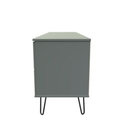 Ready Assembled 2 U Fuji 2 Drawer 2 Door Wide Sideboard (Ready Assembled) in Pale Green - Size: Large - thumbnail 2