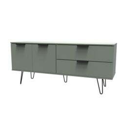 Ready Assembled 2 U Fuji 2 Drawer 2 Door Wide Sideboard (Ready Assembled) in Pale Green - Size: Large - thumbnail 3
