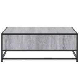 Berkfield Home Coffee Table Grey Sonoma 80x80x30 cm Engineered Wood & Metal - Size: 80 x 80 x 30 cm - thumbnail 6