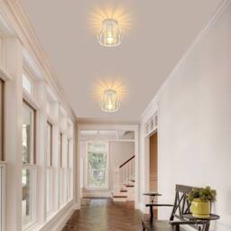 COMELY Industrial Metal Cage Ceiling Lights Vintage White Chandeliers E27 - thumbnail 2