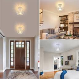 COMELY Industrial Metal Cage Ceiling Lights Vintage White Chandeliers E27 - thumbnail 4