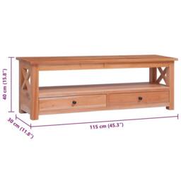 Berkfield Home TV Cabinet 115x30x40 cm Solid Mahogany Wood in Brown - Size: 115 x 30 x 40 cm - thumbnail 8
