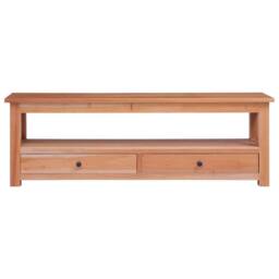 Berkfield Home TV Cabinet 115x30x40 cm Solid Mahogany Wood in Brown - Size: 115 x 30 x 40 cm - thumbnail 1