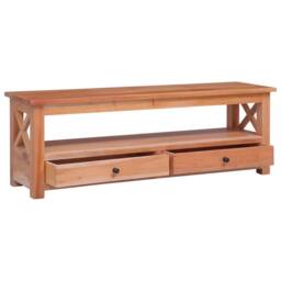Berkfield Home TV Cabinet 115x30x40 cm Solid Mahogany Wood in Brown - Size: 115 x 30 x 40 cm - thumbnail 3