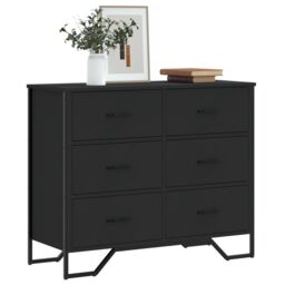 Berkfield Home Chest of Drawers Black 91x35.5x74.5 cm Engineered wood - thumbnail 1