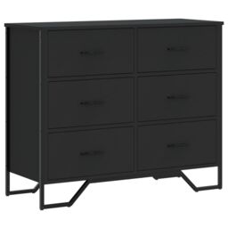 Berkfield Home Chest of Drawers Black 91x35.5x74.5 cm Engineered wood - thumbnail 2