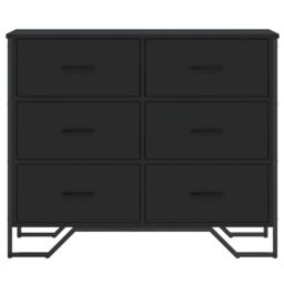 Berkfield Home Chest of Drawers Black 91x35.5x74.5 cm Engineered wood - thumbnail 4