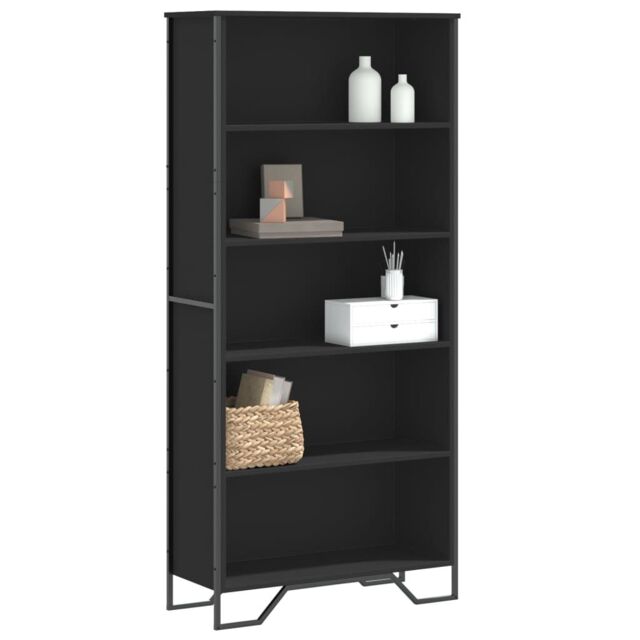 Berkfield Home Book Cabinet Black 80x31x169 cm Engineered wood - Size: 80 x 31 x 169 cm - image 1