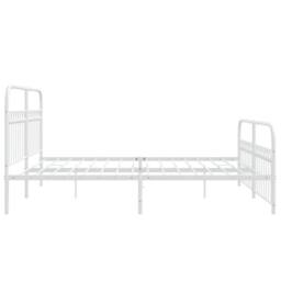 Berkfield Home Metal Bed Frame without Mattress with Footboard White 183x203cm - Size: 183x203 cm - thumbnail 5