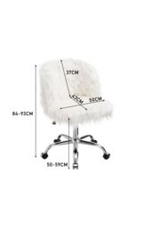 Comfy Fluffy Faux Fur Armless Office Chair in White - thumbnail 6