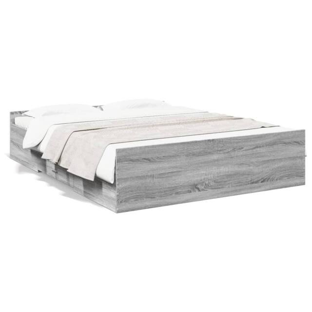 Berkfield Home Bed Frame w/Drawers Frame Grey Sonoma 150x200 cm King Size - image 1