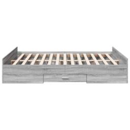 Berkfield Home Bed Frame w/Drawers Frame Grey Sonoma 150x200 cm King Size - thumbnail 5
