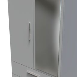 Ready Assembled 2 U Trent 2 Door 2 Drawer Mirrored Robe (Ready Assembled) in Dark Grey - Size: Large - thumbnail 5