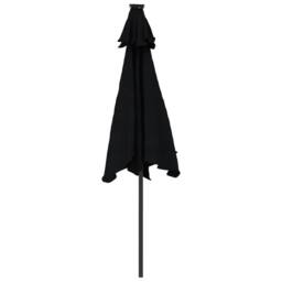 Berkfield Home Garden Parasol with Steel Pole Black 225x225x212 cm - Size: 225 x 225 x 212 cm - thumbnail 6