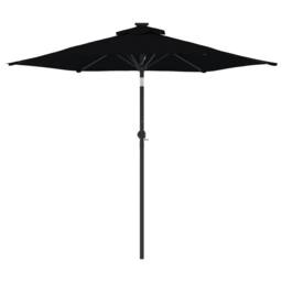 Berkfield Home Garden Parasol with Steel Pole Black 225x225x212 cm - Size: 225 x 225 x 212 cm - thumbnail 4